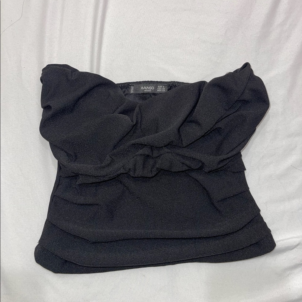 Strapless Black Top by Mango